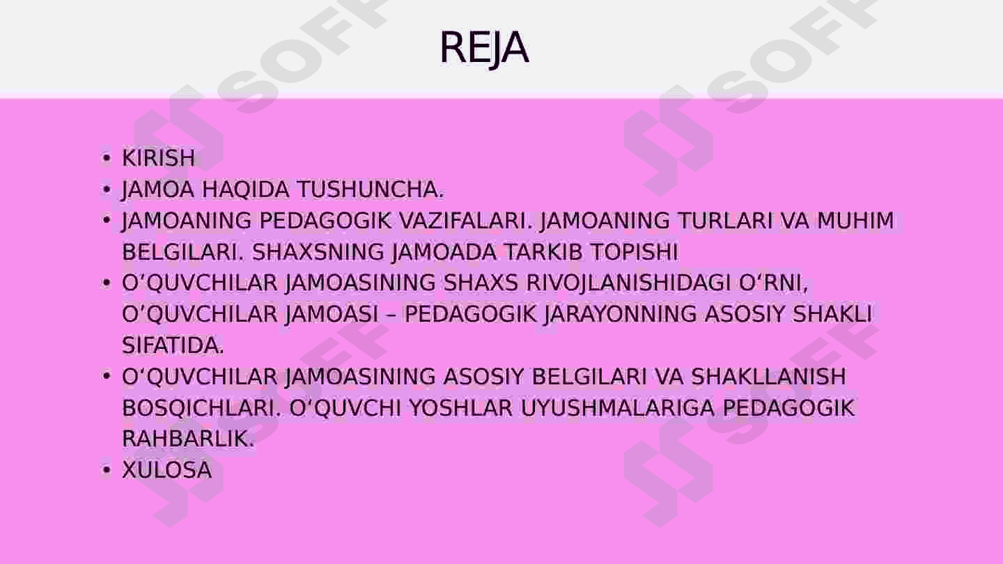 O'QUVCHILAR JAMOASI-YAGONA PEDAGOGIK JARAYONNING ASOSIY SHAKLI 2