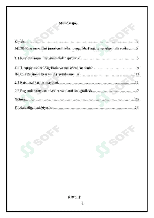 Kasr maxrajini irratsionallikdan qutqarish 2