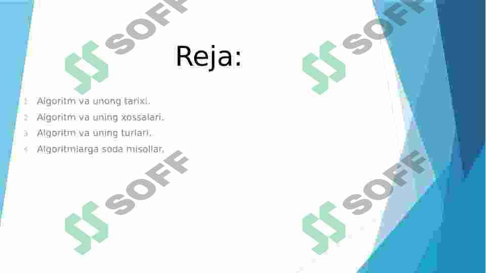 Algoritmlar va ular bilan ishlash 2