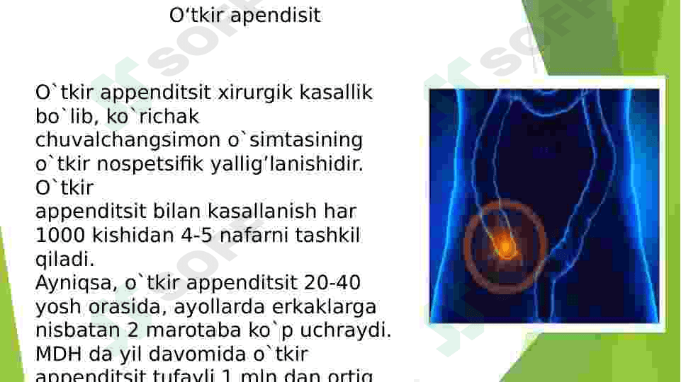 Oʻtkir apendisitni klinikasi 2