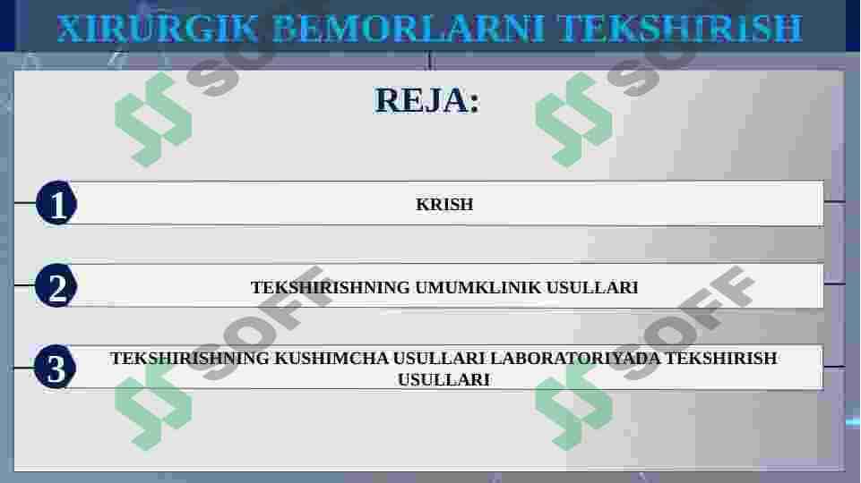 XIRURGIK BEMORLARNI TEKSHIRISH 2