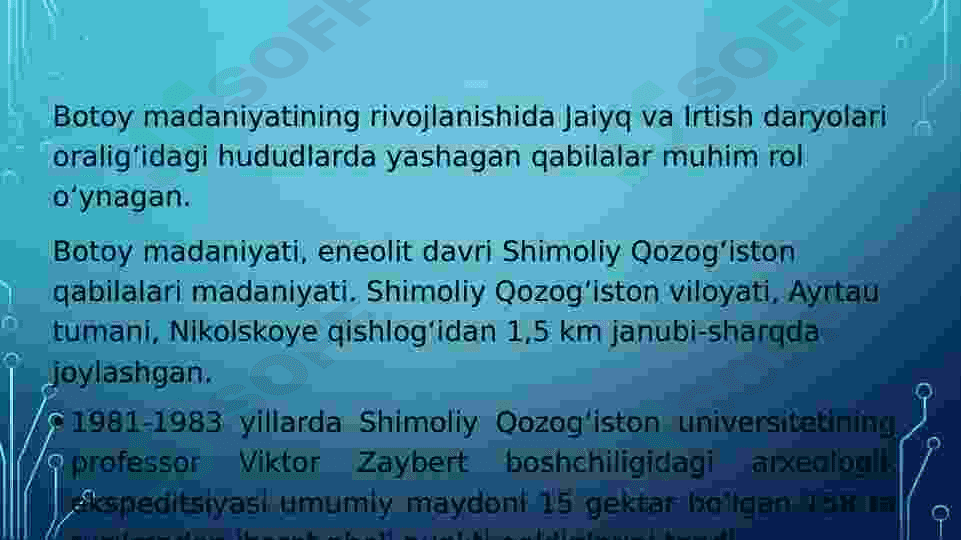 Sharqiy Yevropa eneolit –Bronza davri arxeologiyasi  bo'tay madaniyati 2