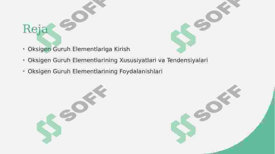Kislorod guruhchasi elementlari 2