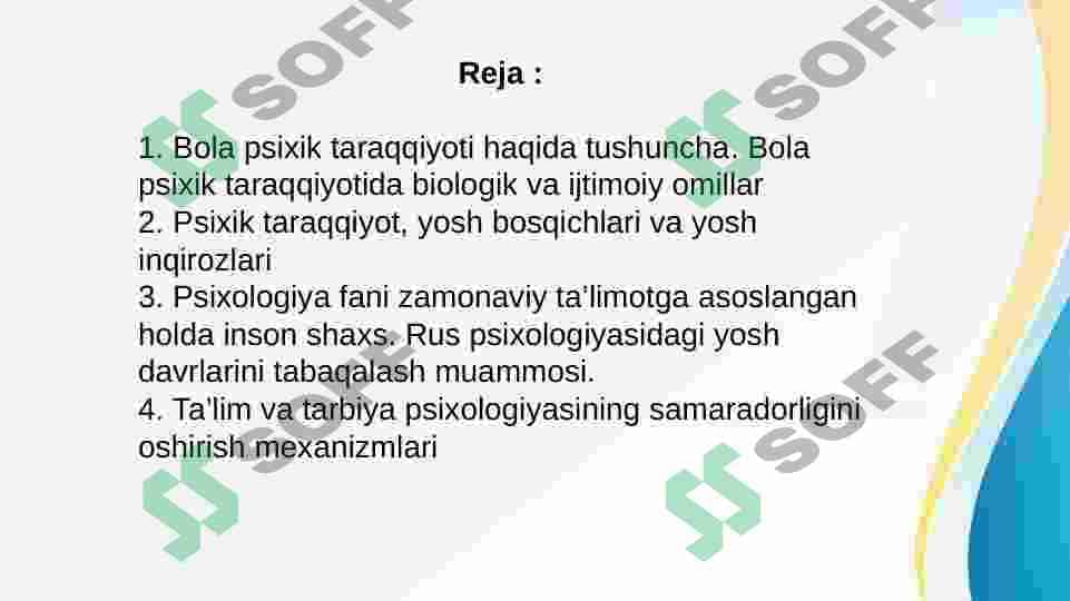 psixik rivojlanish 2