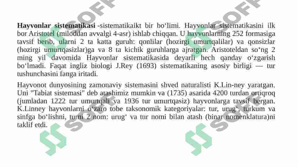 Hayvonot sistemasi 2