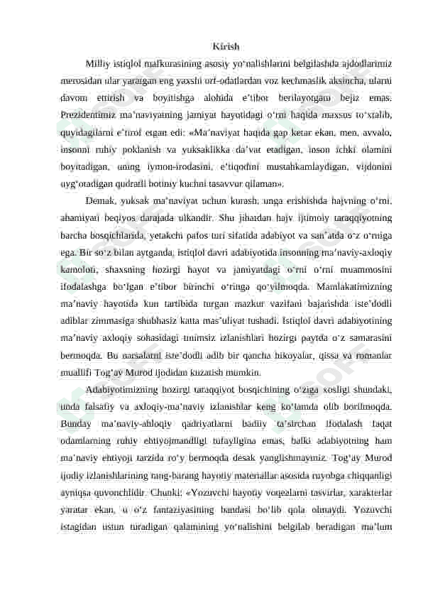 TOG'AY MUROT ASARLARIDA MILLIYLIK 2
