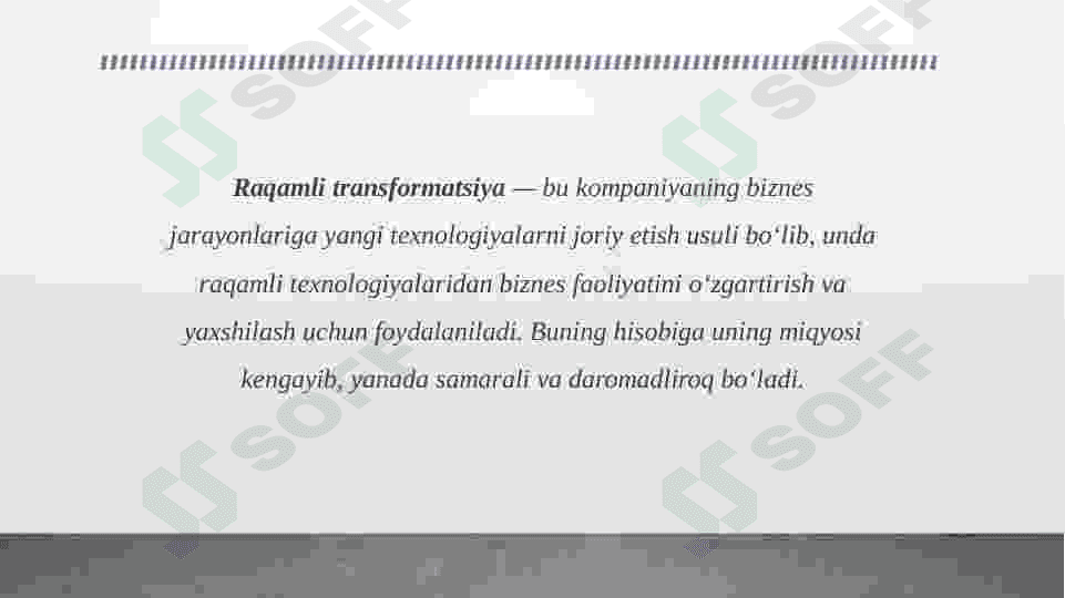 Beznisni raqamlashtirish va raqamli transformatsiya 2