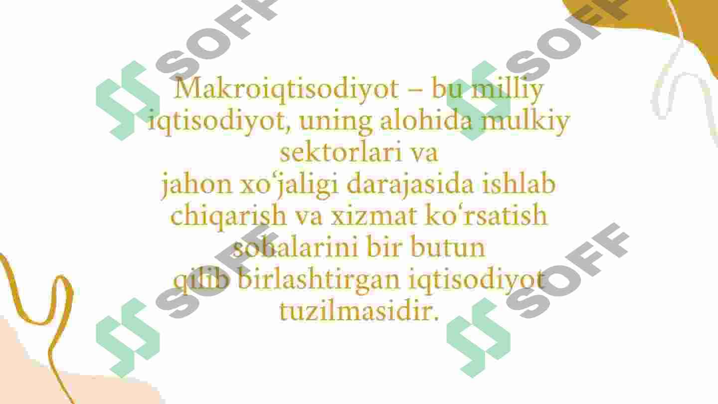 Yalpi talab va yalpi taklif. Makroiqtisodiyot 2