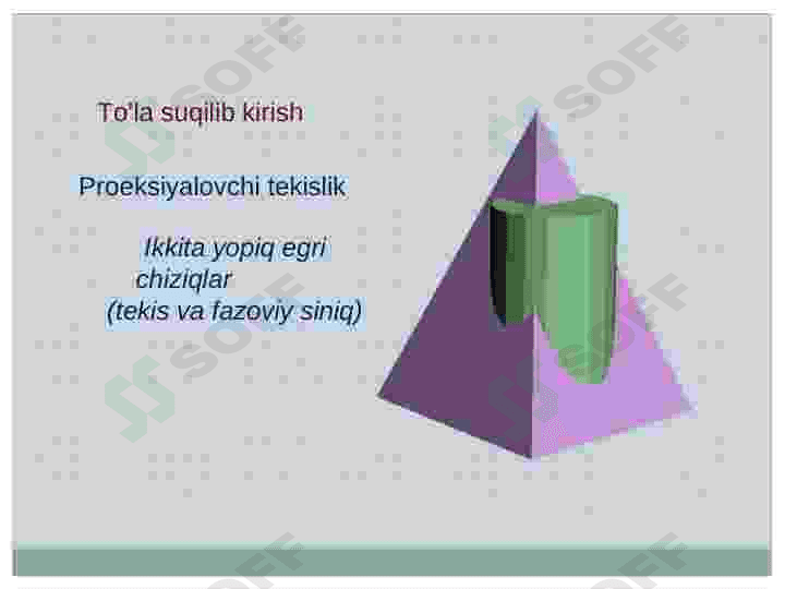 Ko’pyoqli sirtning egri sirt bilan kesishuvi 2