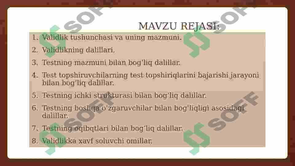 Testning sifati validlik 2