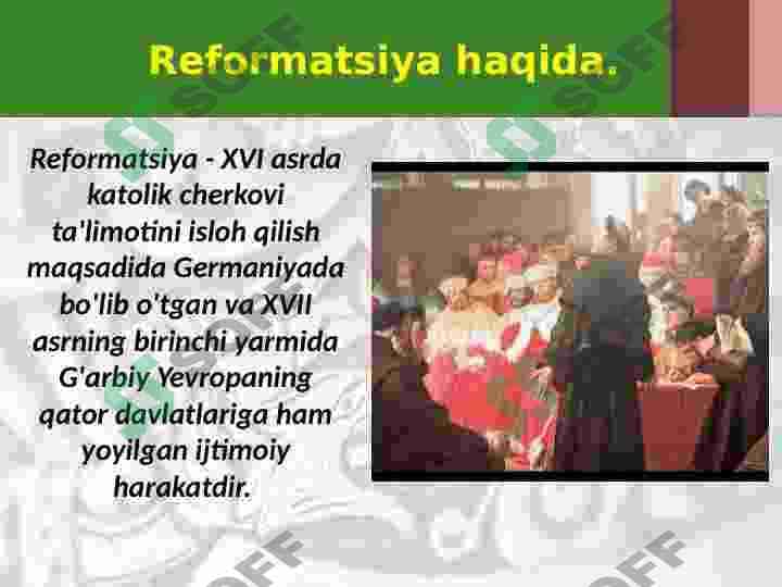 Yevropada reformatsiya. Germaniyada dehqonlar urushi 2
