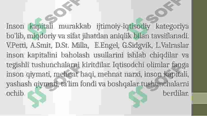 INSON KAPITALIGA SARMOYA KIRITISH YO’NALISHLARI 2