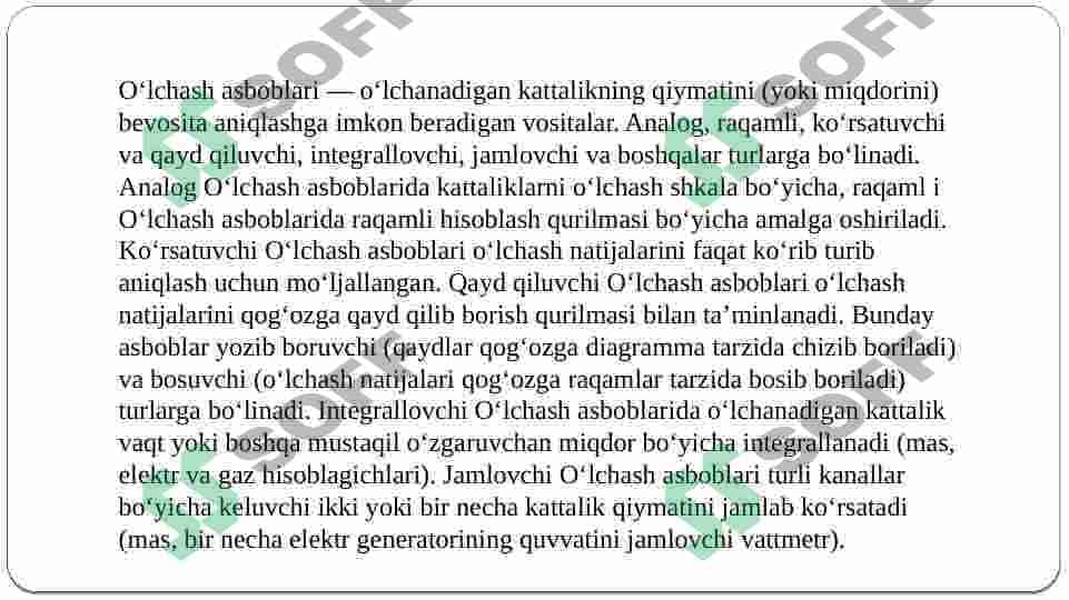 Raqamli o`lchash asboblari 2