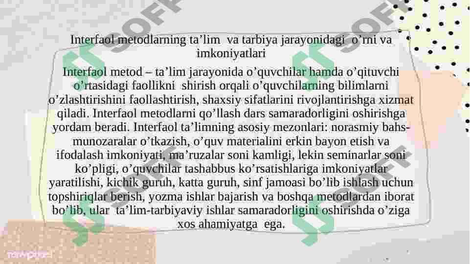 OʼQITISHNING INTERFAOL METODLAR 2