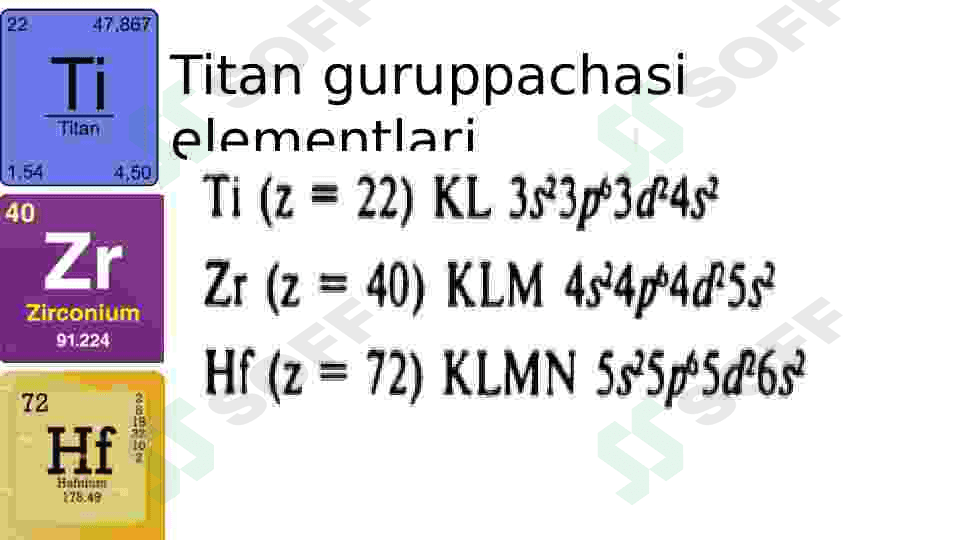 4 va 5 d guruh elementlari. 2