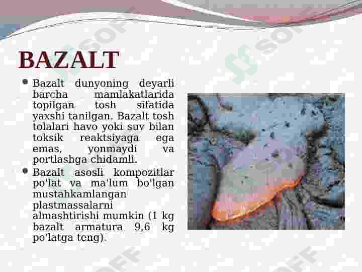 Bazalt va bazalt asosli mahsulotlar 2