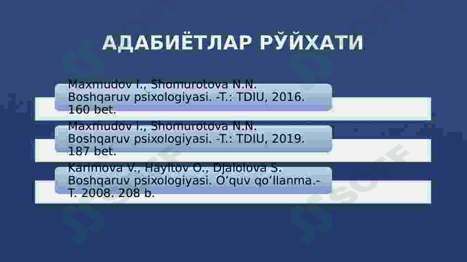 JAMOALAR VA XODIMLARNI BOSHQARISHNING PSIXOLOGIK ASOSLARI 2