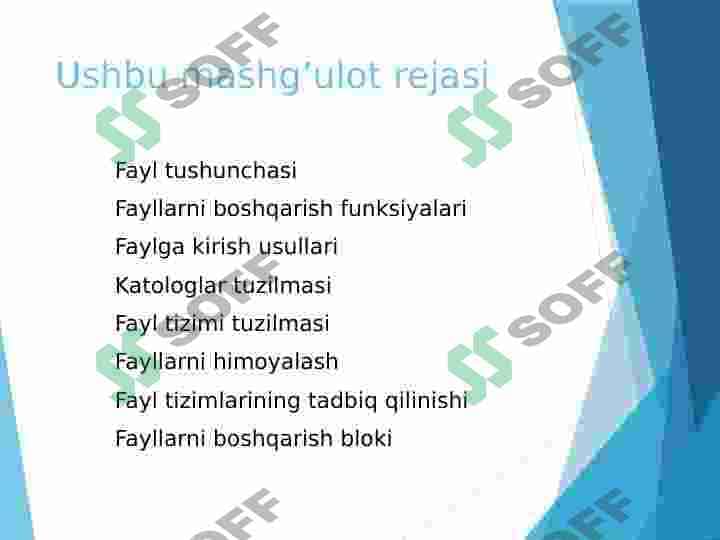 OPERATSION TIZIMLARDA FAYL TIZIMLARI 2