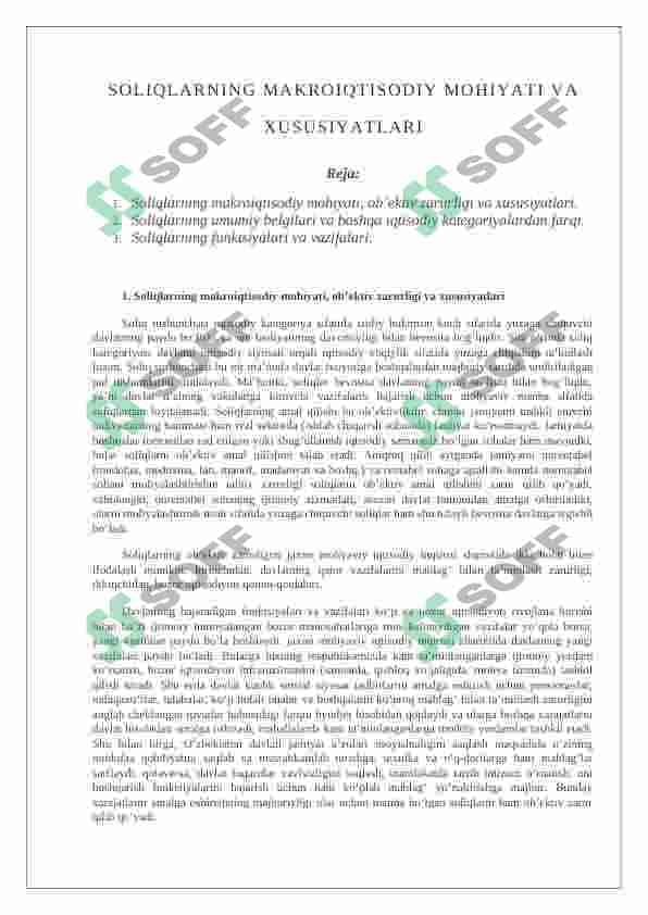 soliqlarning makroiqtisodiy mohiyati va xususiyatlari 2