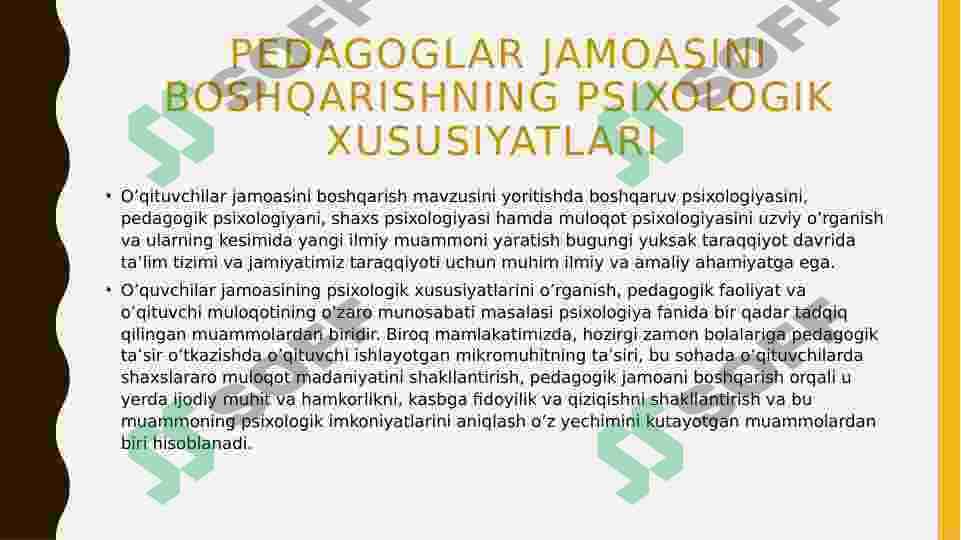 O’QUV JAMOASINI BOSHQARISHNING PSIXOLOGIK ASOSLARI 2