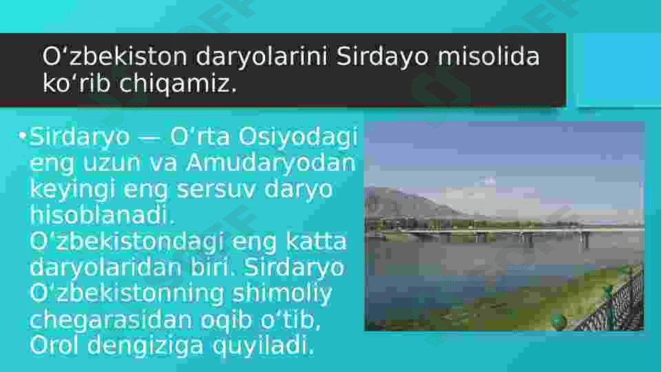 Sirdaryo daryosi 2