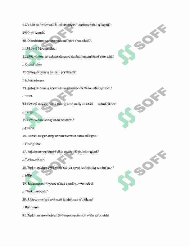 markaziy osiyo xalqlar tarixidan test 2