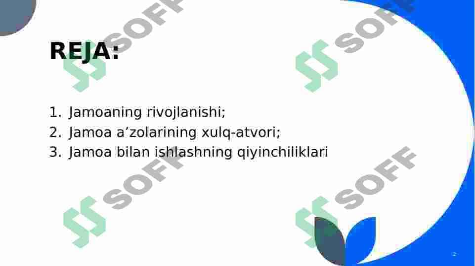 Jamoada munosabatlarni yaratish 2