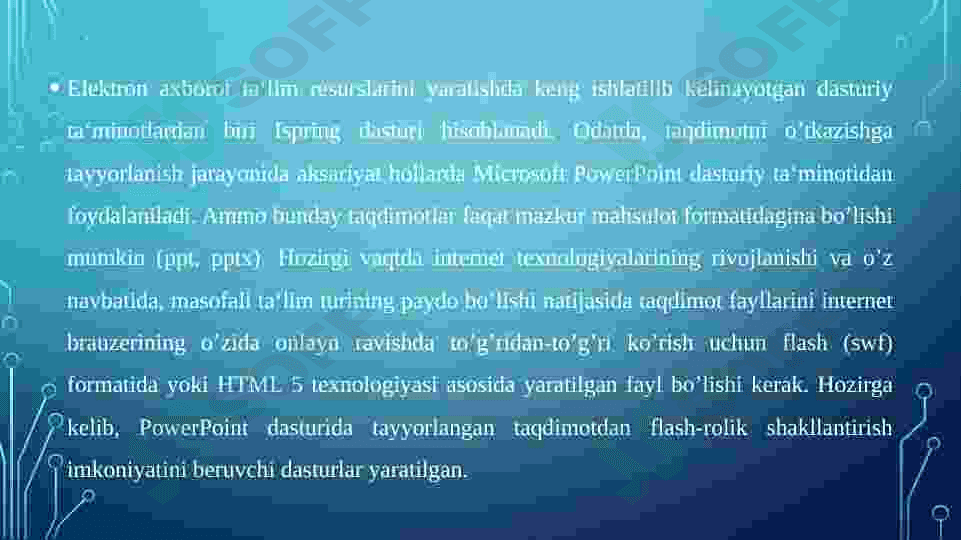 Informatika darsida o'zi o'qitadigan dasturlardan foydalanish 2