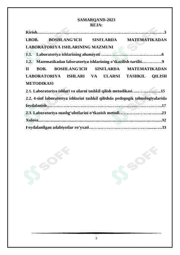Boshlang’ich sinflarda matematika fanidan labaratoriya ishlarini tashkil etish metotlari 2
