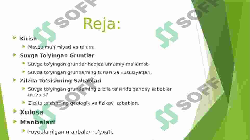 Suvga to'yingan gruntlarning zilzila ta'sirida qoʻyqalanishi. 2