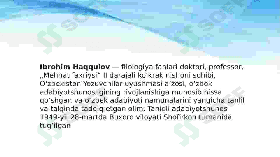Ibrohim Haqqulov.Navoiyga qaytish 2