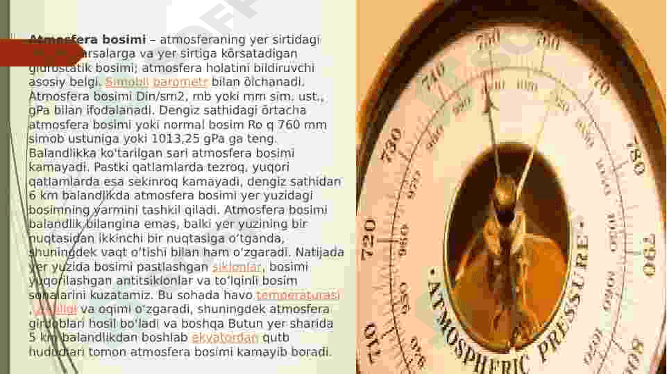 Atmosfera bosimi 2
