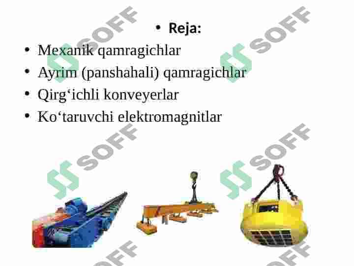 Mexanik va mashinaning ishchi organi ichiga o‘rnatilgan qamragichlar 2
