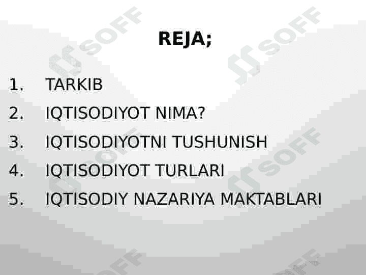 Iqrisodiyot. Obzor turlari iqtisodiy ko'rsatkichlar 2