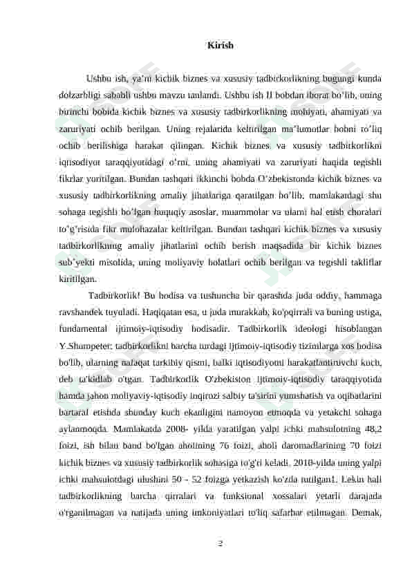Biznes va tadbirkorlik toʻgʻrisida tushuncha. kurs ishi 2
