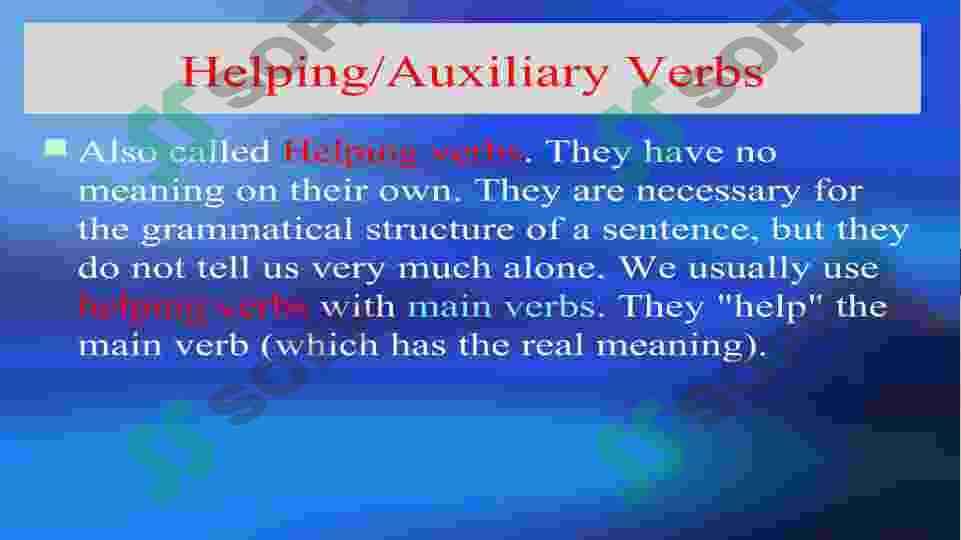 Auxiliary verbs,joining words 2