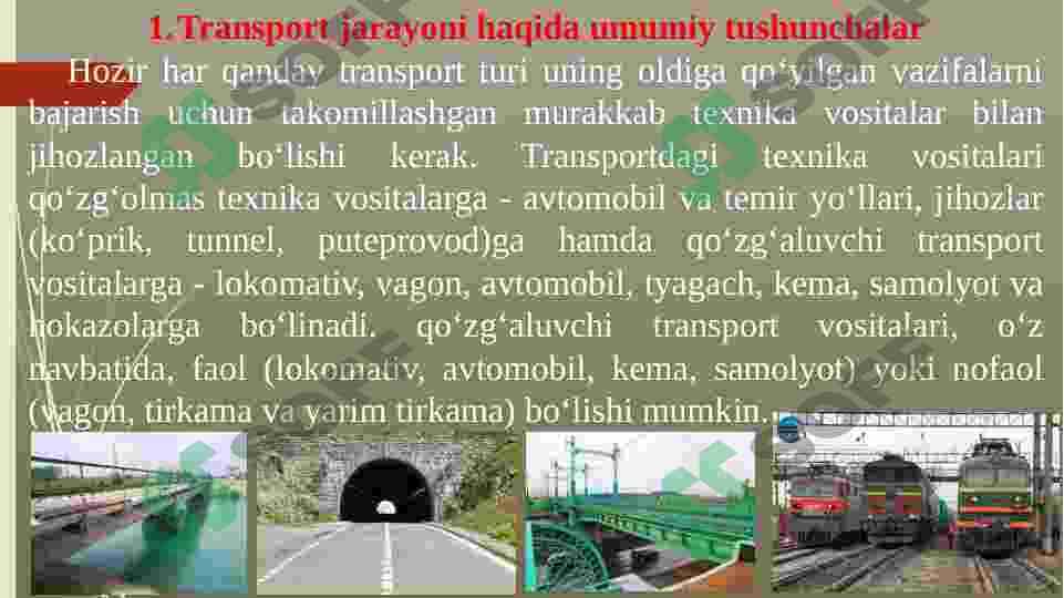 TRANSPORT JARAYONINI TASHKIL ETISH 2