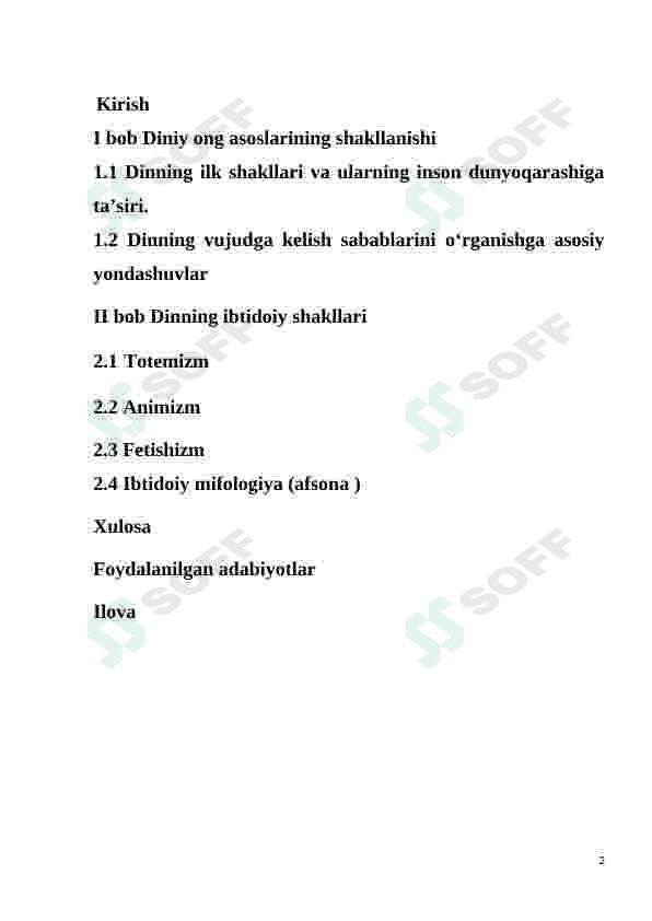 Ibtidoiy diniy tasavvurlarning shakllanishi 2
