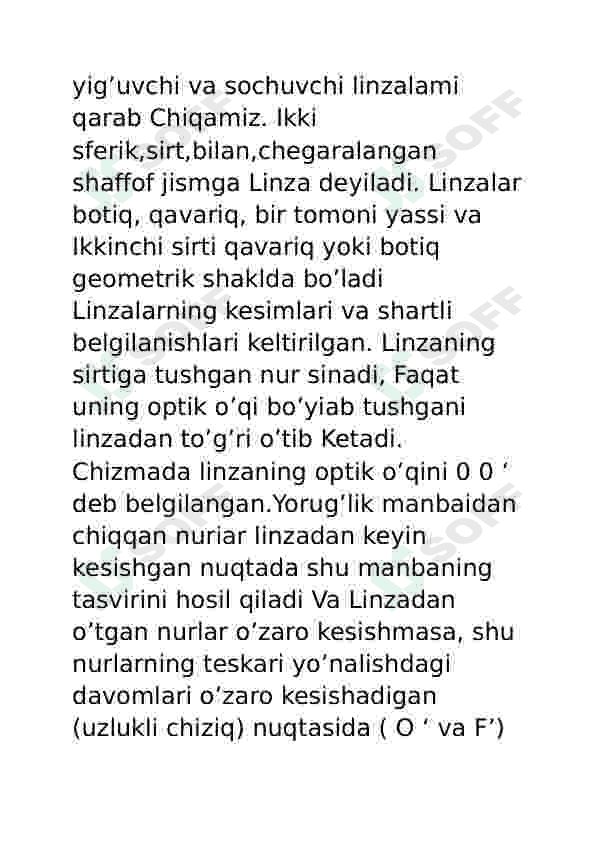 Linzaning fokus masofasini aniqlash 2