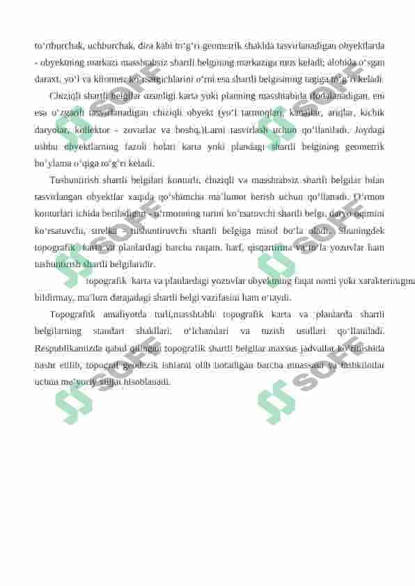 Topografik  karta va planlarning shartli belgilari 2