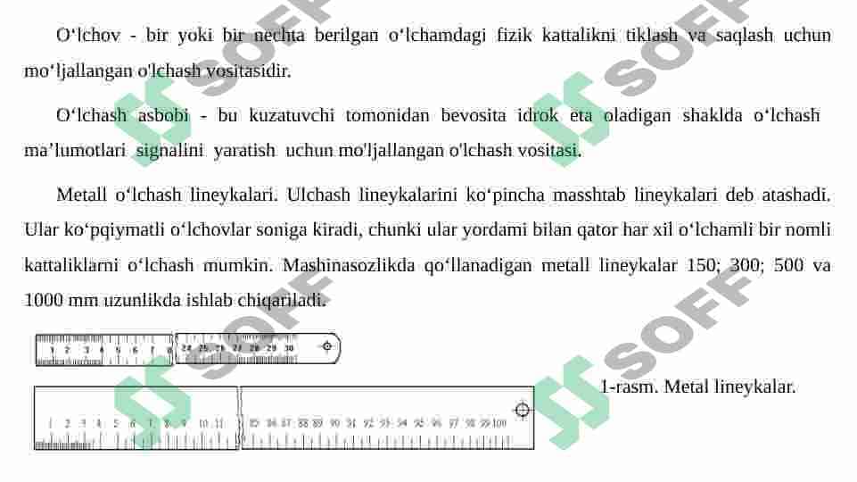 Mashinasozlikda zamonaviy o‘lchov vositalari. 2