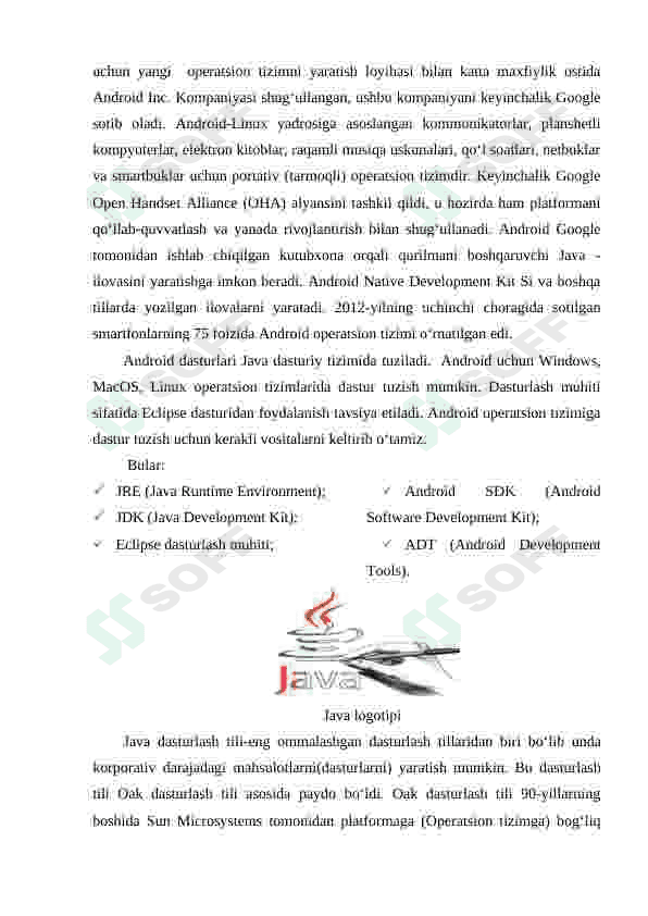 ANDROID OT UCHUN DASTURLASH TEXNOLOGIYASI 2