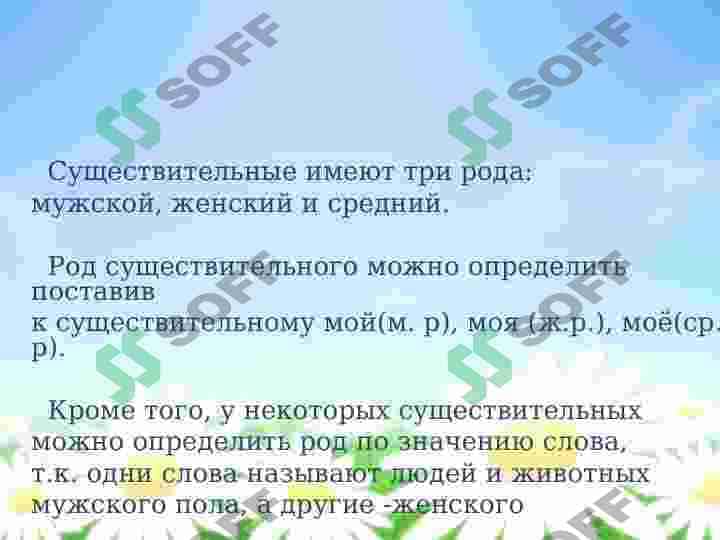 ОПРЕДЕЛЕНИЕ РОДА ИМЕН СУЩЕСТВИТЕЛЬНЫХ ПО ЗНАЧЕНИЮ И ОКОНЧАНИЮ 2