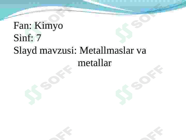 Metallar va metalmaslar 2