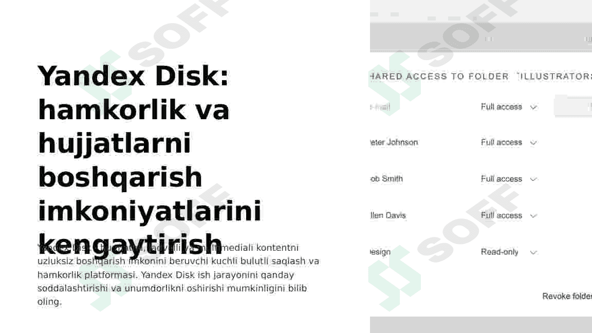 Yandex Disk hamkorlik va hujjatlarni boshqarish imkoniyatlarini kengaytirish 2