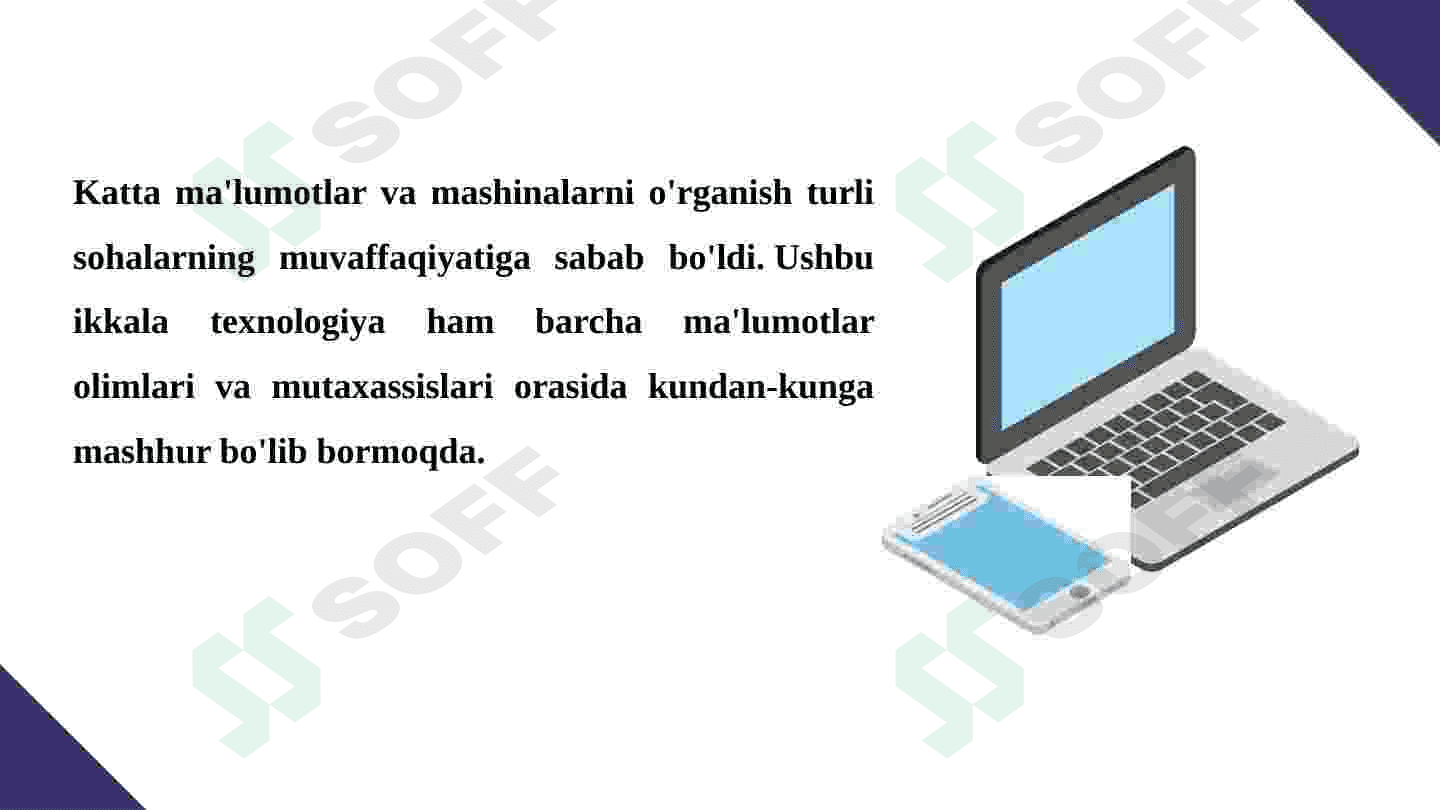Big Data tahlili va Machine Learning. 2