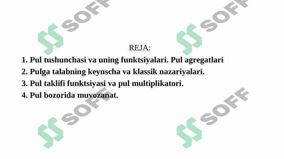 Pul bozorida muvozanat 2