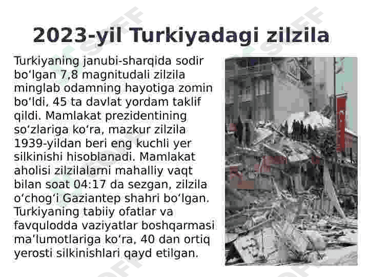 Zilzilalar. Oxirgi 100 yil ichida sodir bo'lgan dunyodagi eng kuchli 10 ta zilzila 2