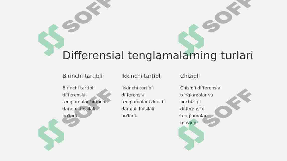 Differensial tenglamalar va ularni yechish 2