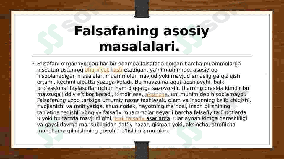 Falsafaning asosiy masalasi 2